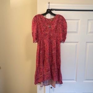 BOSS Puff-Sleeve Regular-Fit Dress With Floral Print